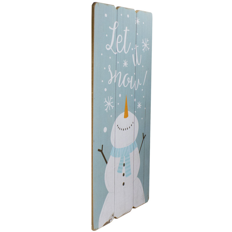 Enseigne murale 24 po en bois «Let It Snow»