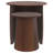 Ensemble de 2 tables gigognes rondes en bois de manguier Yency - brun foncé