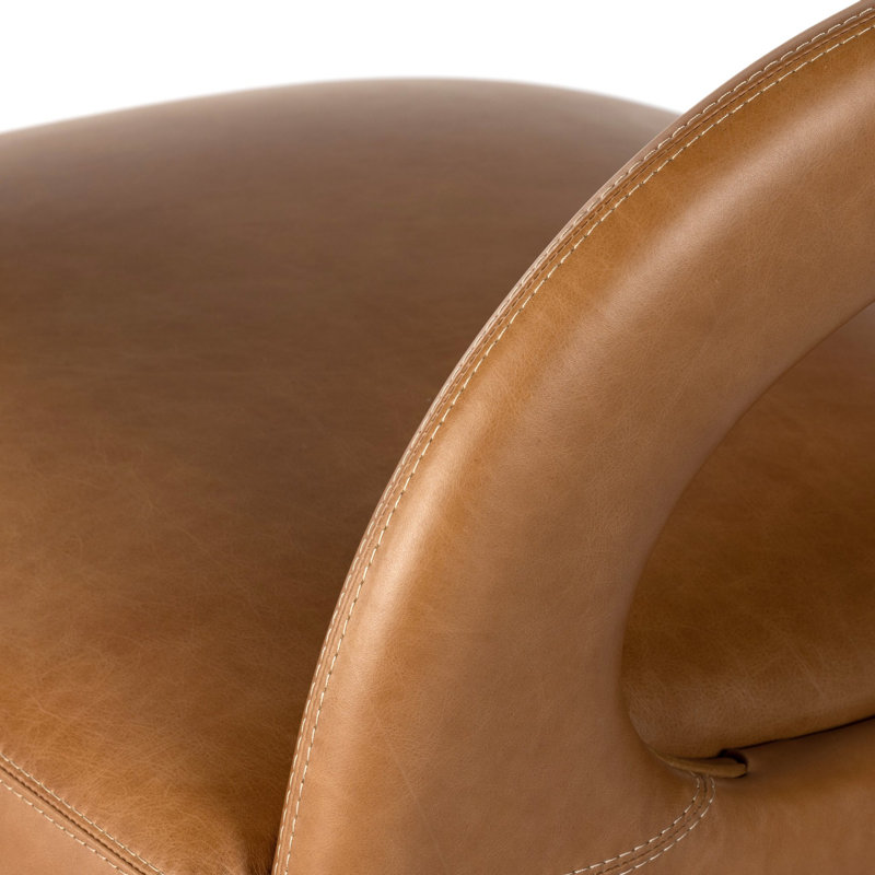 Hawkins Swivel Armchair, Sonoma Butterscotch Top Grain Leather