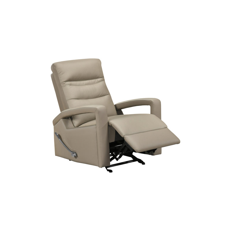 Fauteuil inclinable, cuir latte et similicuir, Latte