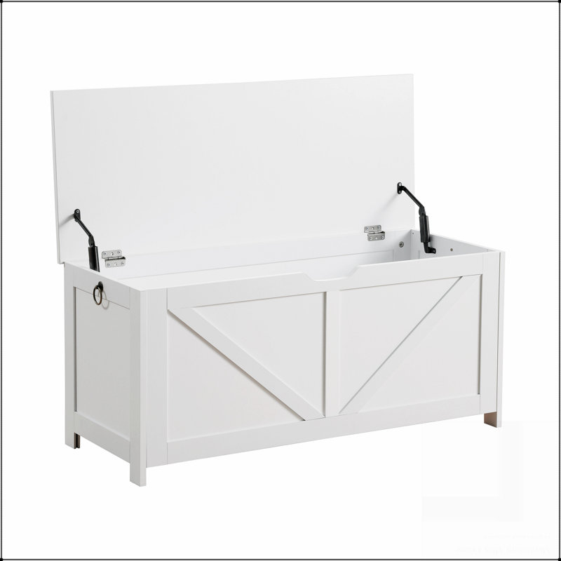 Coffre de rangement, banc de rangement, organisateur de coffre à jouets rétro, banc de rangement d'entrée avec 2 charnières, assemblage facile