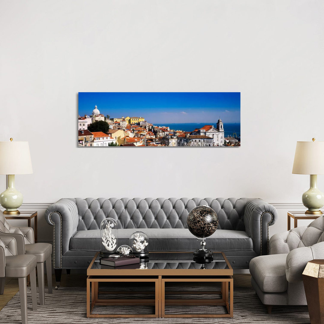 Coastal Cityscape, Alfama District, Lisbon, Portugal by Panoramic Images - Wrapped Canvas Panoramic Photograph