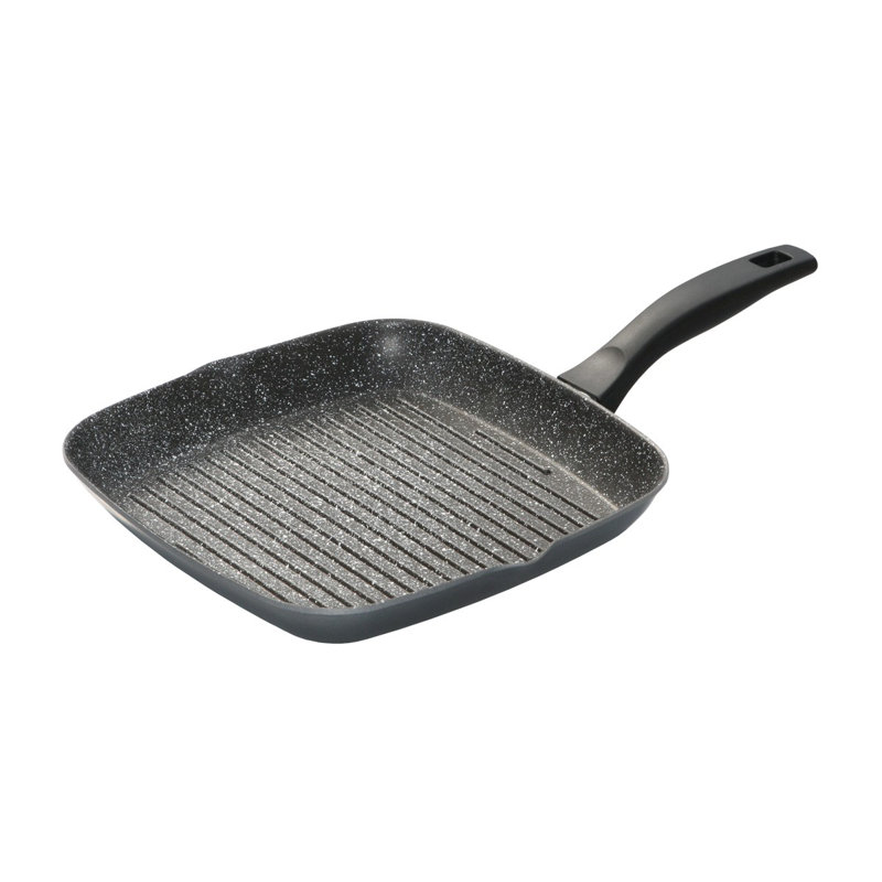28cm Aluminum Grill Pan / Griddle Set, Black