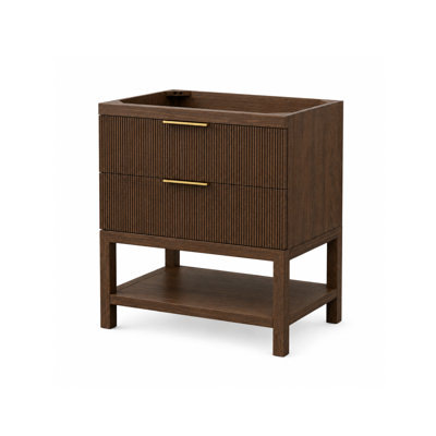 Bristowe Rich Walnut Wood Grain Finish 30 in. W x 21 in. D Single Sink Freestanding Bathroom Vanity  Base