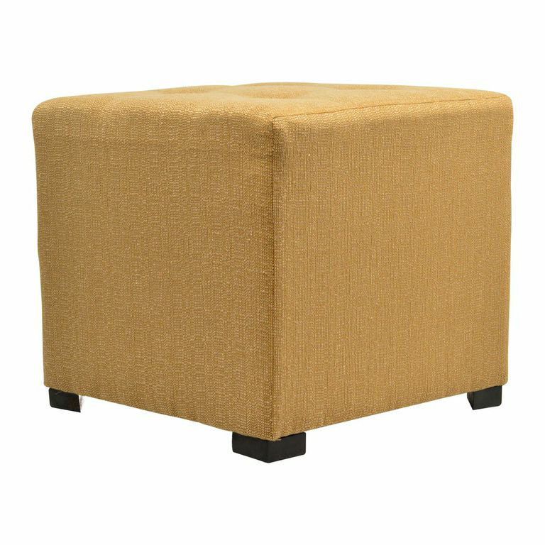 Cube Upholstered Ottoman, Candice Fawn
