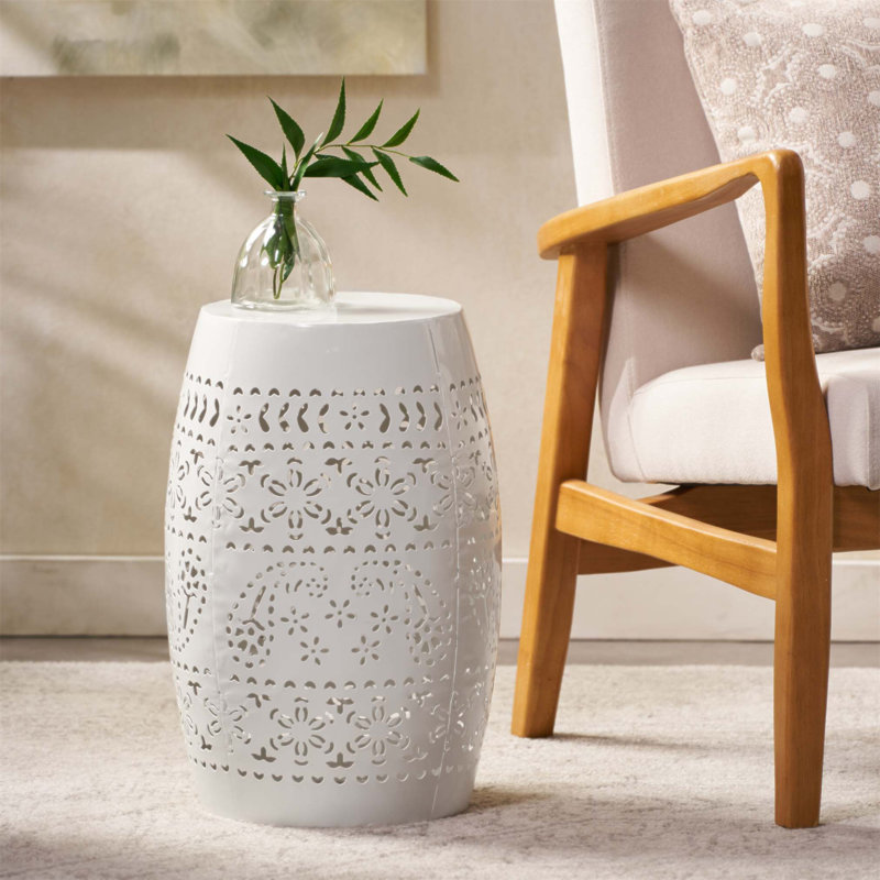Table d'appoint en métal Ifrane, Blanc