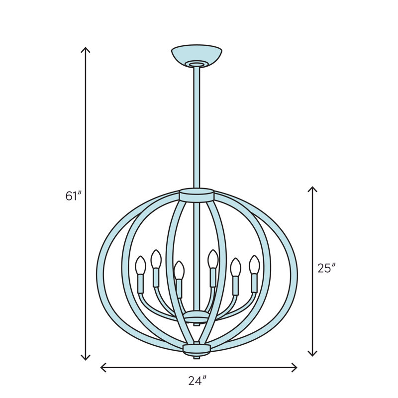 Lustre de globe 5 lumières façon bougie style bougie Viviano