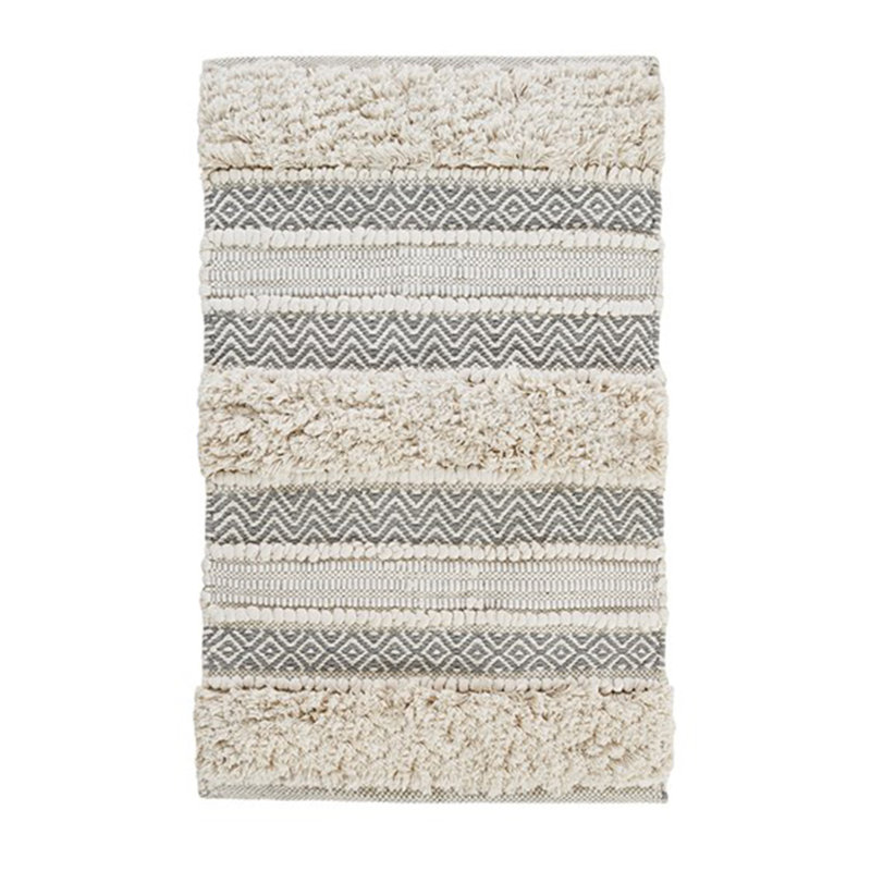 Woven Texture Stripe Bath Rug Grey 22X58"