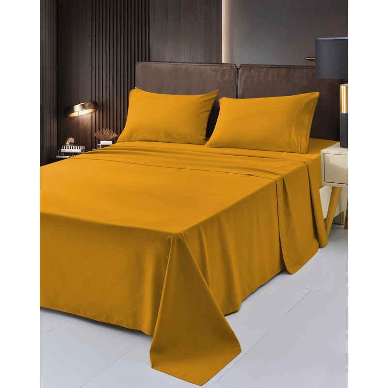 1800 Rayon from Bamboo Sheet Set, Queen, Gold