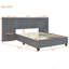 Grand lit plateforme tapissier avec grande tête de lit, meubles de chambre à coucher, velours (lit)-1964016770