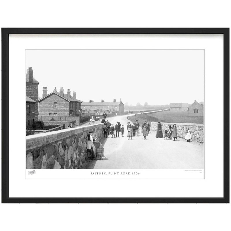 Saltney, Flint Road 1906 1 Piece Single Picture Frame Wall Art, 40cm H x 50cm W x 2.3cm D