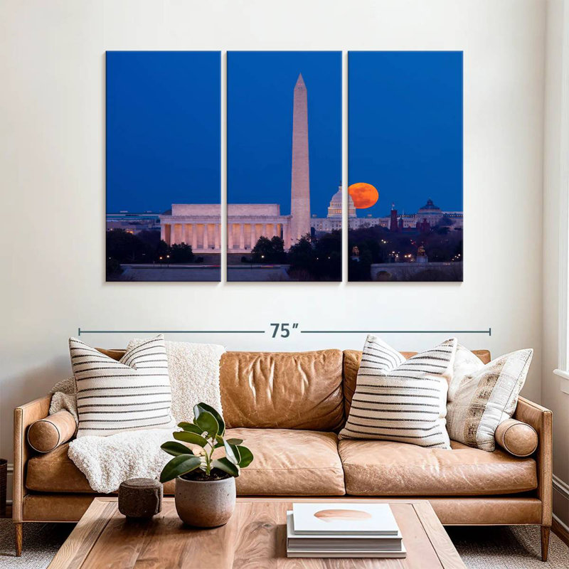 Sirécis récolte lune sur Washington DC, H 42 po x l 65 po