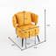 Chaises d'appoint à ressorts ensachés, chaise en acier chenille moderne pour petite maison