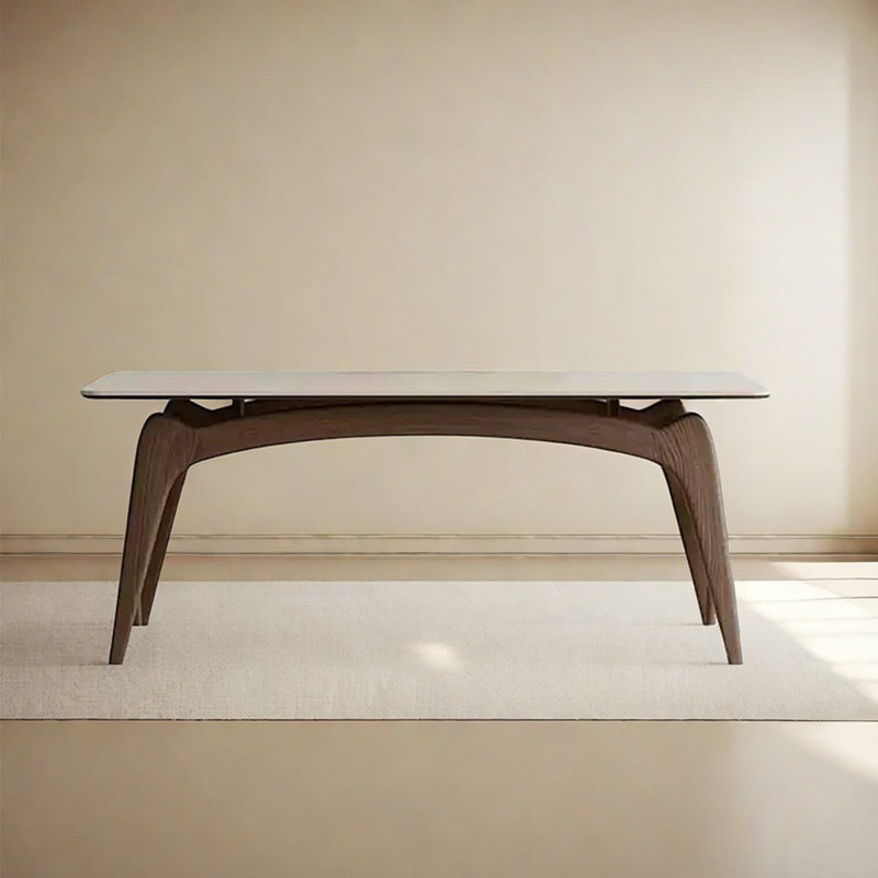 Nordic cream style rectangular rock table, 29.53" H x 70.87" L x  35.43" W