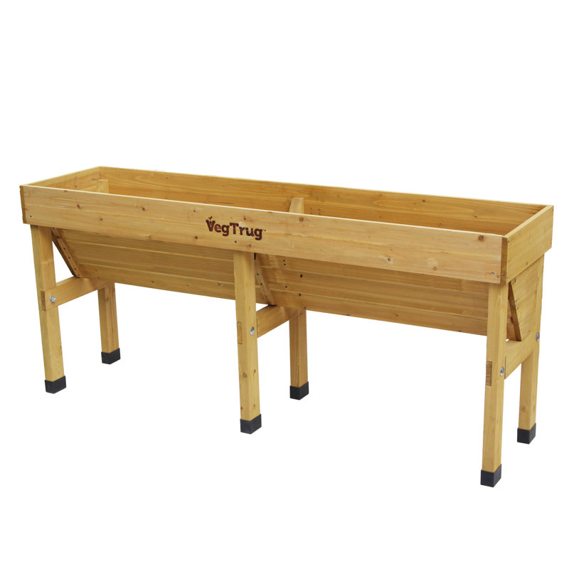 Wallhugger Raised Bed Planter, 32" H x 73" W x 18" D, Natural