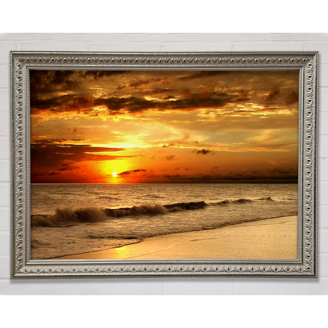 Gerahmtes Leinwandbild Sunset Waves 1