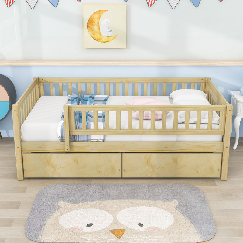 Lit de jour en bois Fairbury, Simple, Naturel