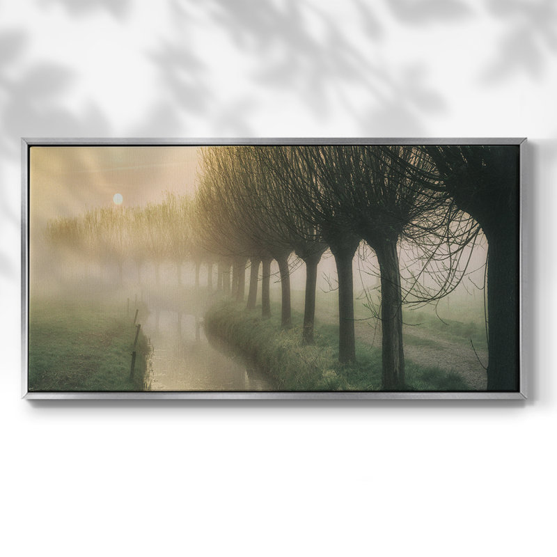 Willow- Framed Gallery Wrapped Canvas -Ready to Hang, 21" H x 41" W, Silver