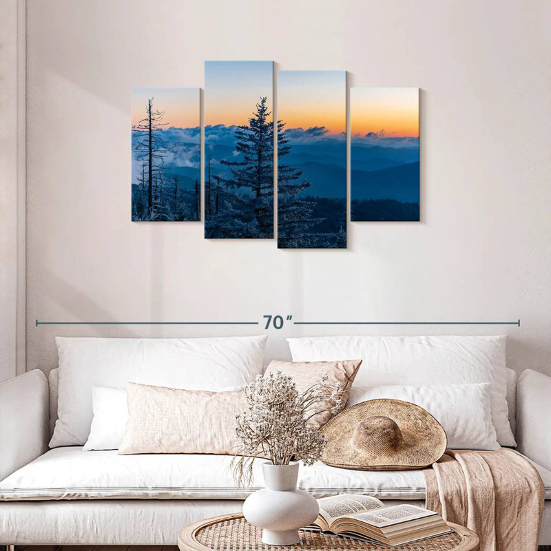 Alvord Snowy Mountain Trees, H 27 po x l 43 po