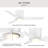 Rynn 48" 3-Blade Indoor/Outdoor Matte White Flush Mount Modern LED Ceiling Fan with Wall Control-127367593