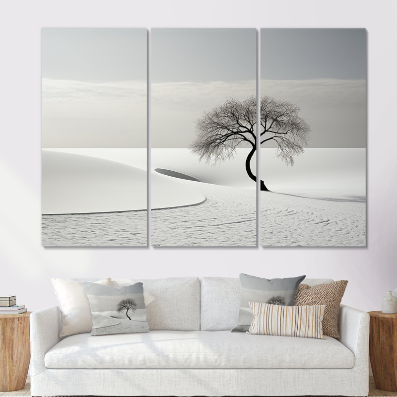 Paysage d'hiver photo I - ensemble de décoration murale paysage d'hiver, Toile tendue, H 28 po x l 36 po x P 1 po