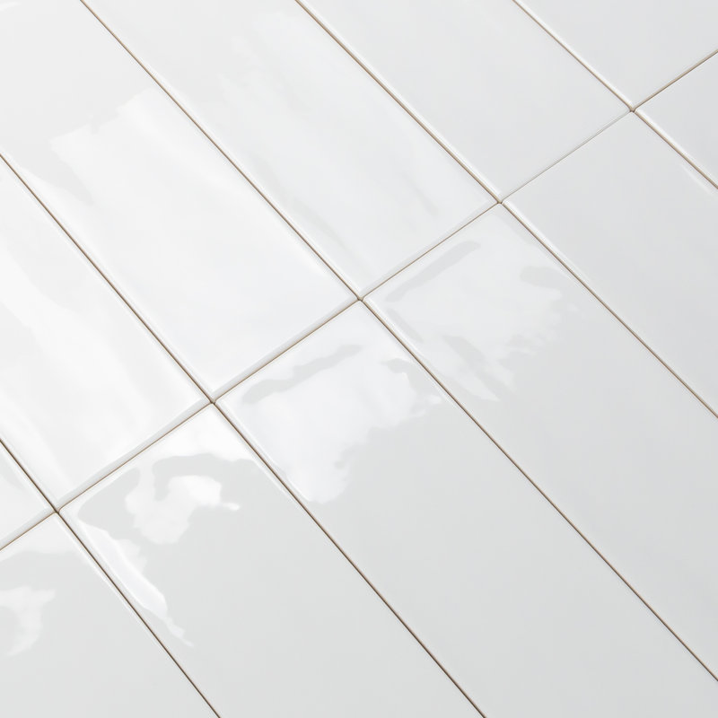 Silk Plus 4"x12" Italian Subway Wall Tile, Gesso White