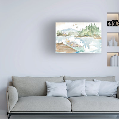 «Lakehouse I» par Anne Tavoletti - peinture sur toile tendue