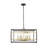 6-Light Black And Gold Interlocked Box Chandelier