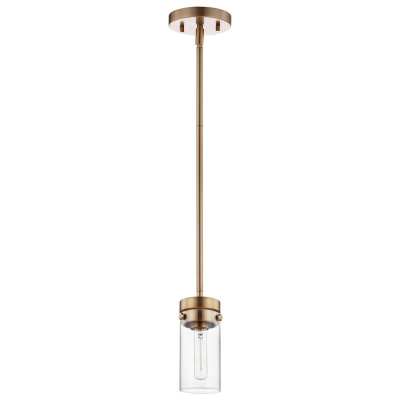 Luminaire suspendu cylindrique à 1 lumière Isamar, Or