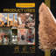 24" Wide Broom with Natural Coco Bristles and 120cm Long Handle