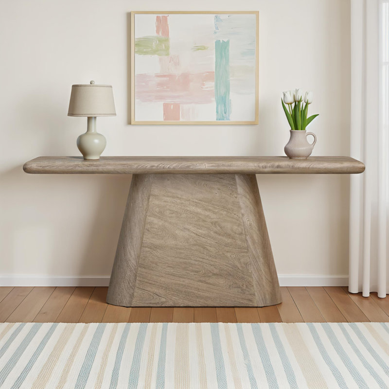 Brie 70'' Solid Wood Console Table, Brown