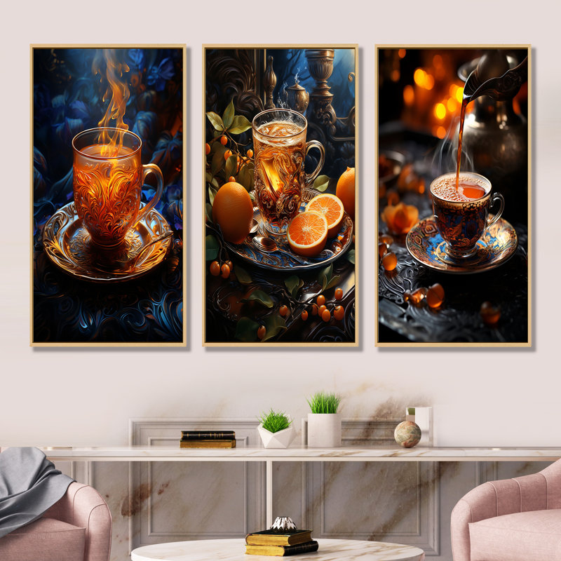 Turkish Coffee Twilight, 28'' H x 36'' W, Brown Floater Framed