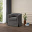Fauteuil d'appoint en tonneau pivotant gris ardoise tissé pour salon 28 po-300975805