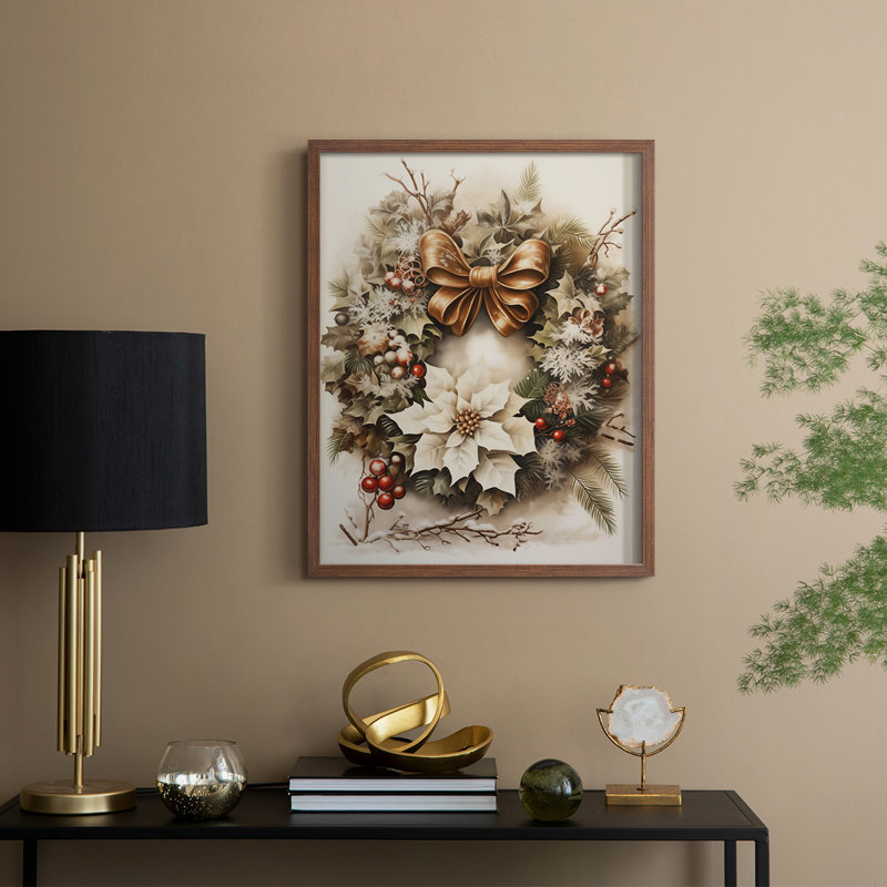 Christmas Holiday Art DLXXXVI Framed Print - Solid Wood, H 11 po x l 9 po, Noyer