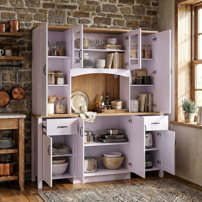 78.7" H Massive Storage Dining Hutch For Kitchen & Living Room