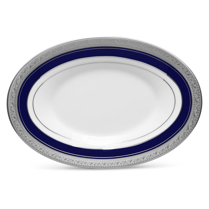Noritake Crestwood Cobalt Platinum Butter Dish, 8"