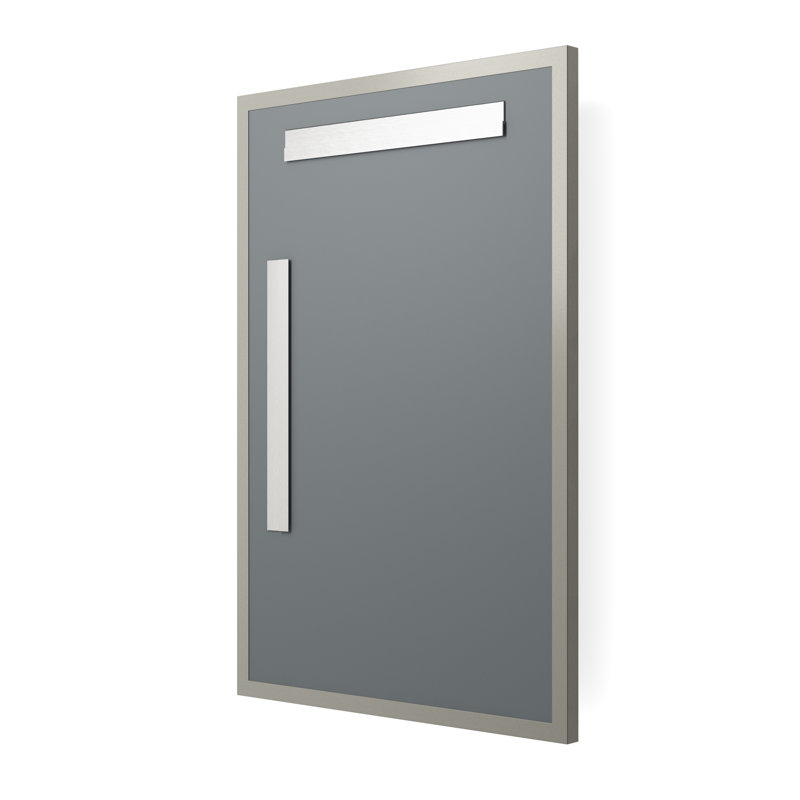 Carey Metal Flat Wall Mirror, 36" x 24", Nickel
