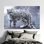 Impression sur toile léopard des neiges: Élégante décoration murale animal d'hiver, 1P BlackFramedCanves