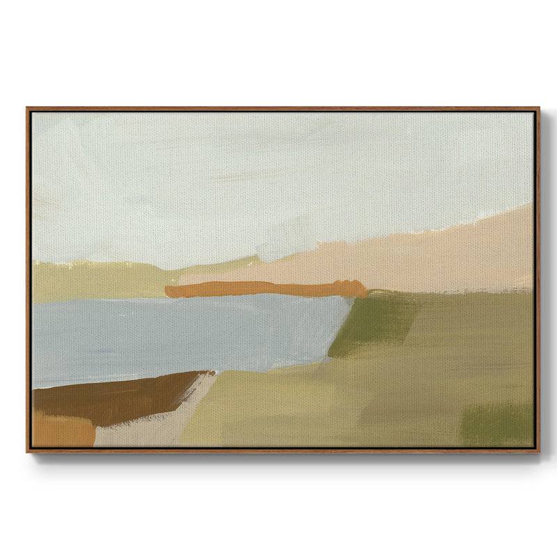 Stacked Landscape I, reproduction d'art sur toile, Cadre noyer, H 27 po x l 41 po x P 2 po