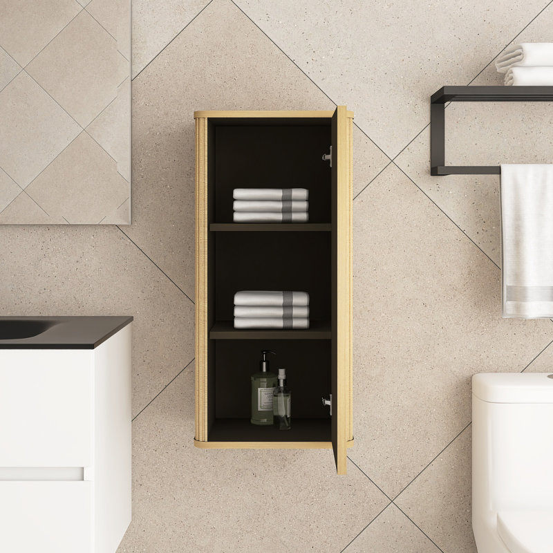 Armoire d'appoint flottante en chêne naturel