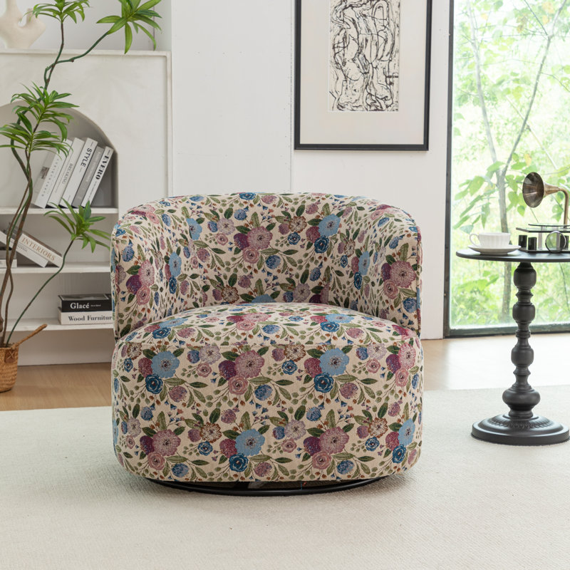 Fauteuil demi-tonneau pivotant rembourré Bryonie