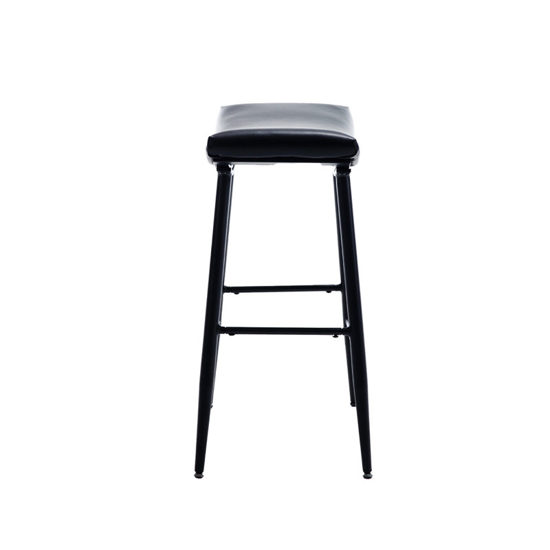 Angela Bar Stools Set of 2, Bar Stool (30.7" Seat Height), Black, 2