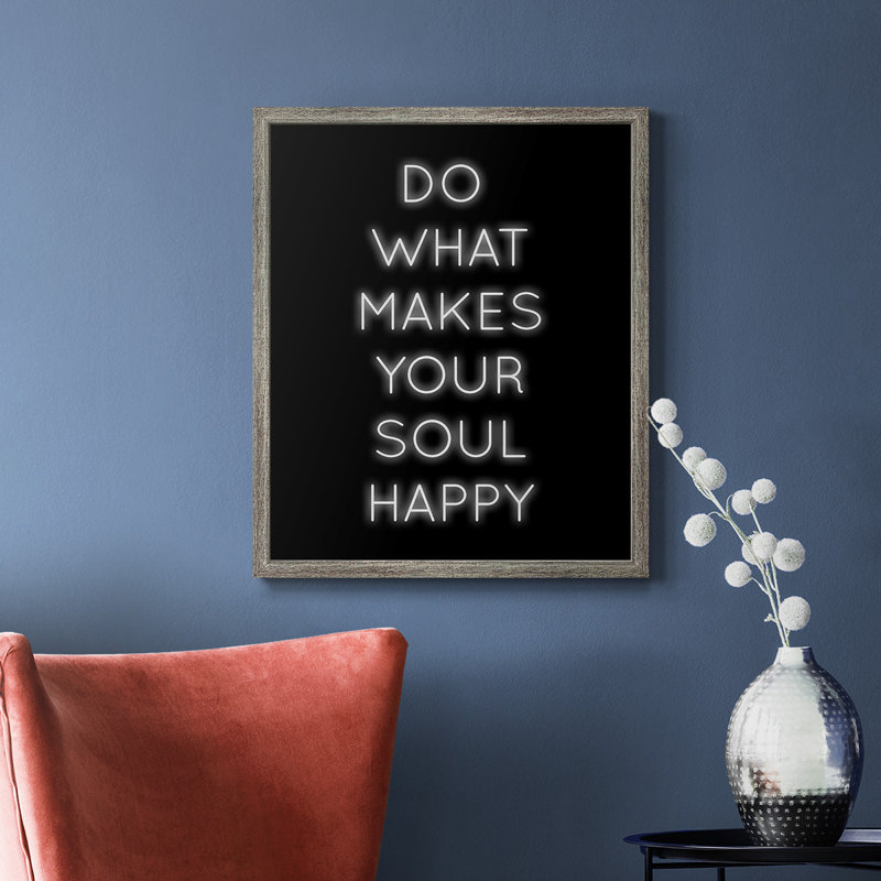 Toile encadrée Soul Happy, H 24 po x l 20 po, Argent patiné
