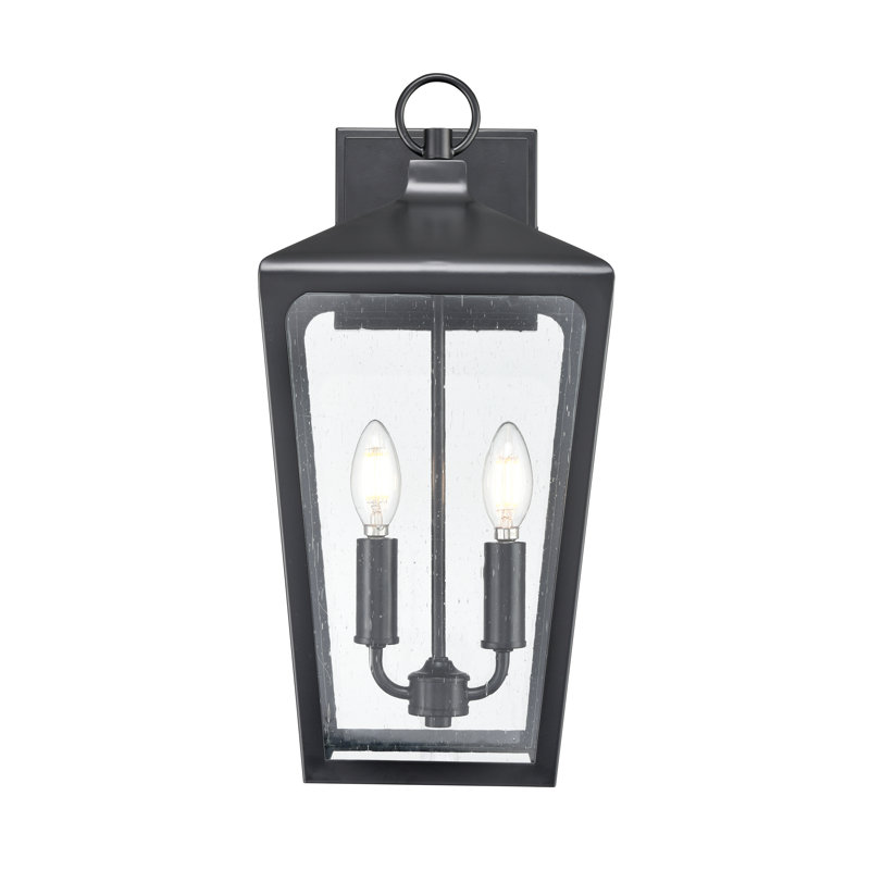 Bryttney 2 Light Outdoor Wall Sconce, Seeded, 18.7" H x 8.98" W x 10" D