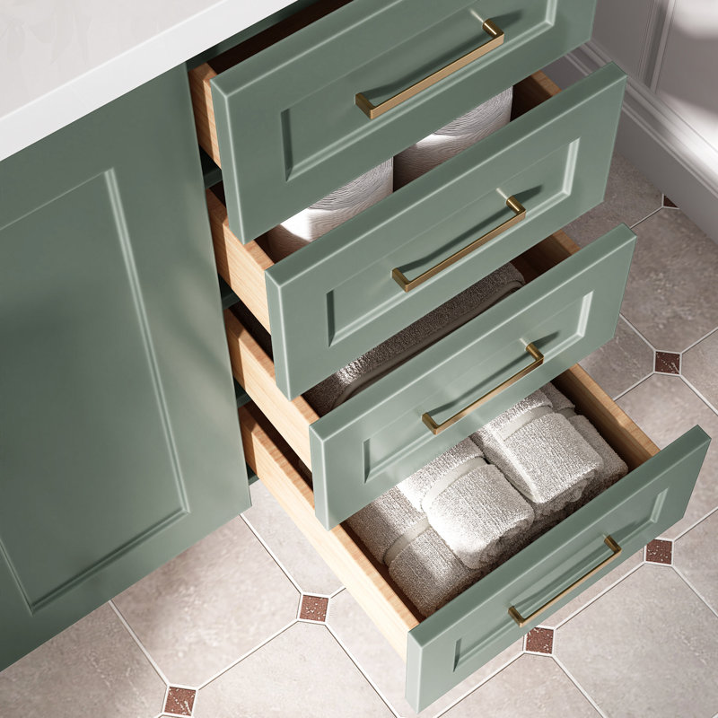 43 IN.  Single Bathroom Vanity, Left, Rectangular, Vintage Green