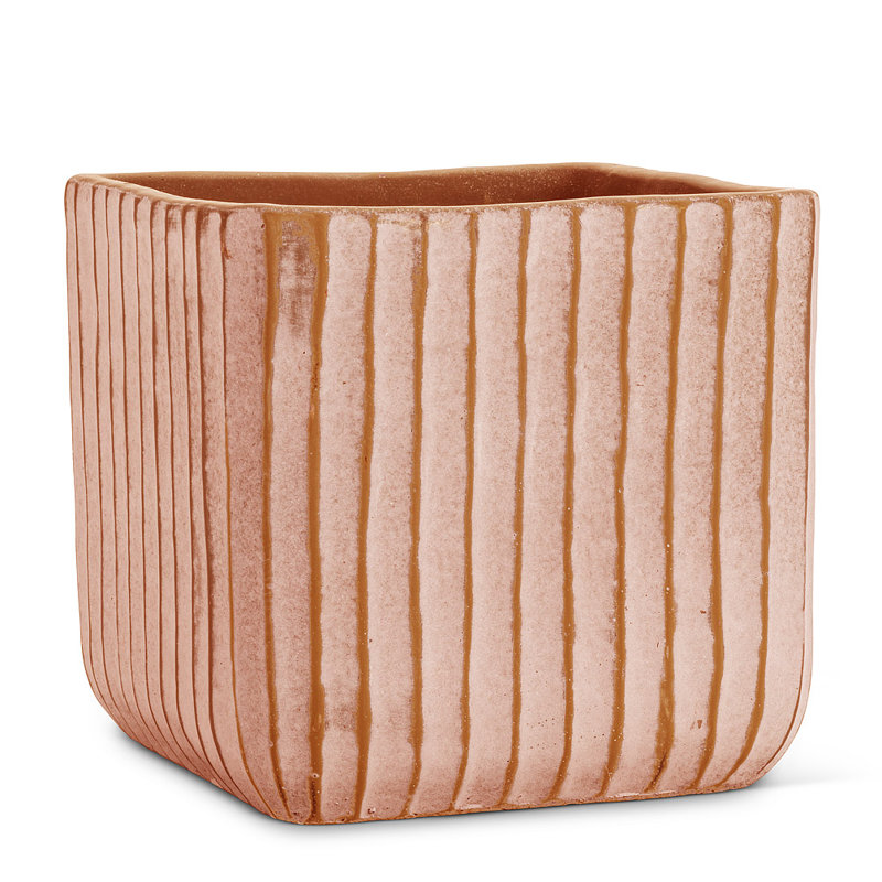 Planter Box, Orange, 6.5" H x 6.5" W x 6.5" D