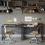 Bureau d'ordinateur compact pour les petits espaces, bureau de bureau moderne avec structure en acier robuste, plateau de table imperméable spacieux, facile à assembler pour étudier, écrire et travailler-434200794-434200795