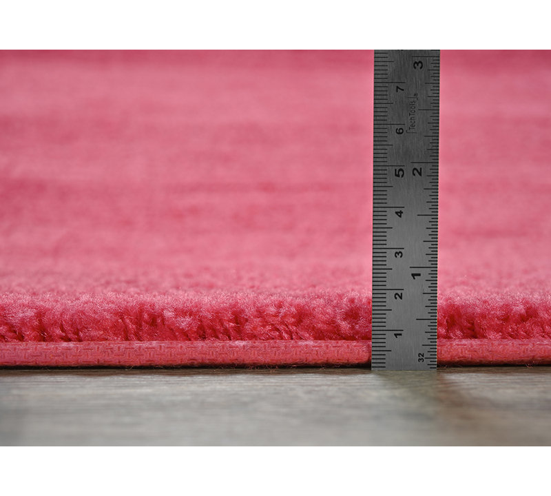 Mccluney Traditional Nylon Bath Rug with Non-Slip Backing, Pink Hibiscus