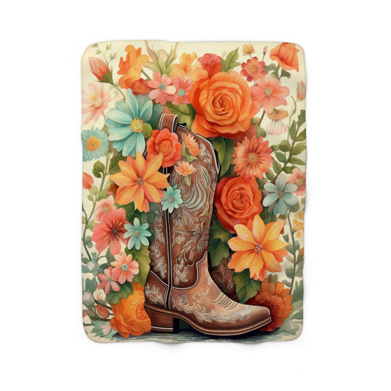  Couverture Vibrant Western Blooms, Grand lit