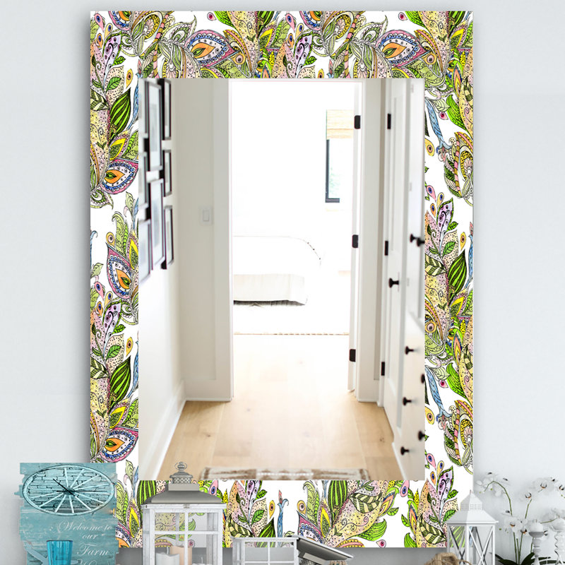 Miroir d’ambiance de feuillage tropical, H 24 po x l 32 po